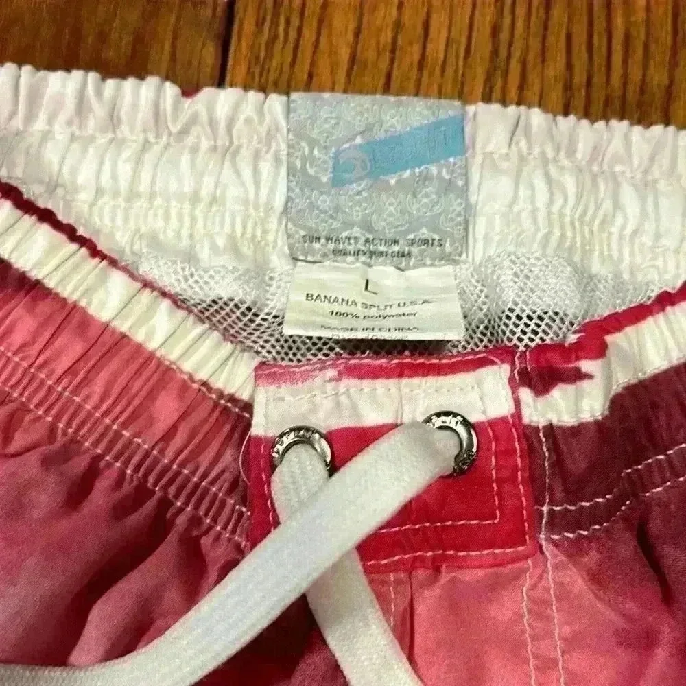 2 Pair Of Men's Swim Trunks Banana Split/Bsplit Draw String Waist Size Large